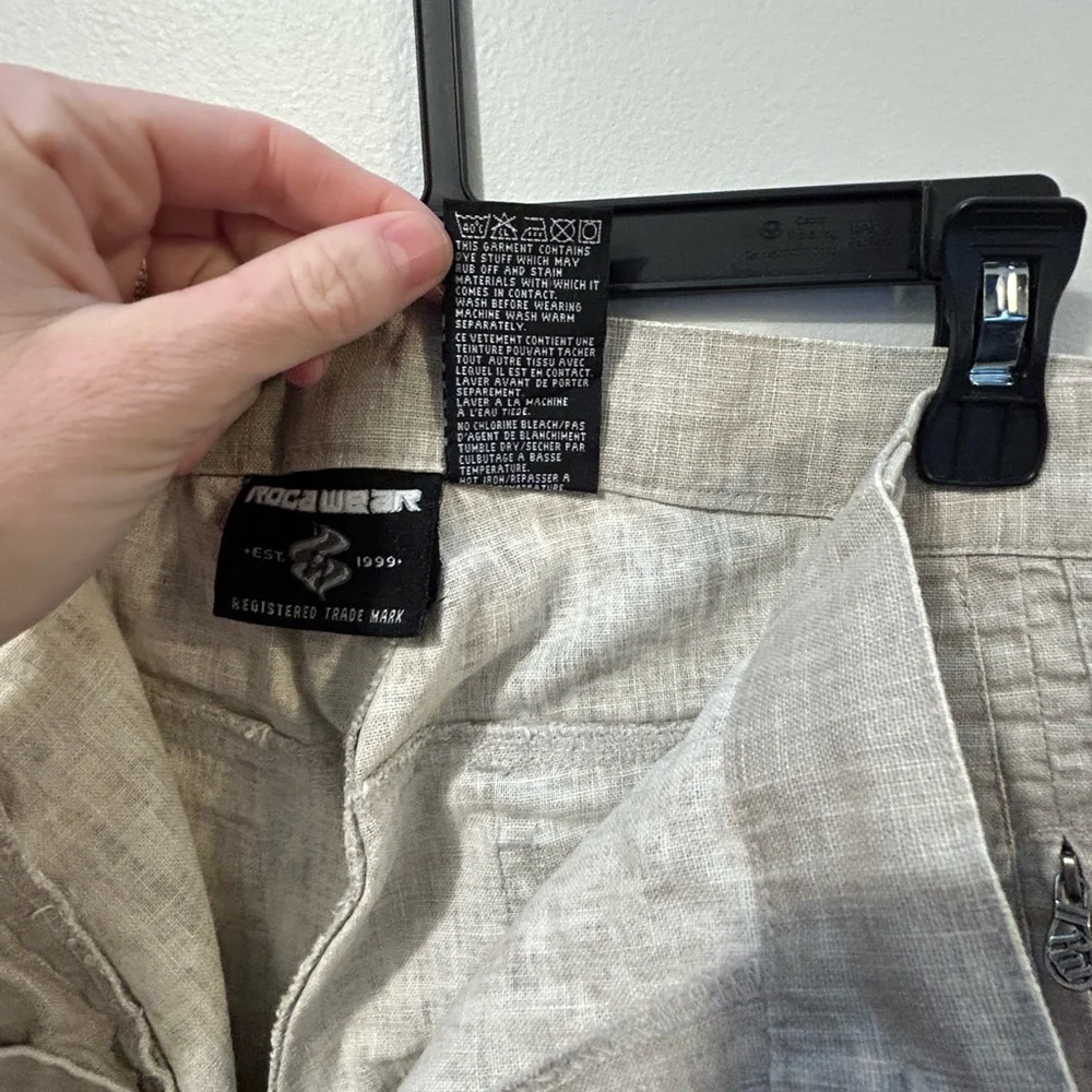 Vintage 90s Rocawear Light Tan Cargo Pants 38x32